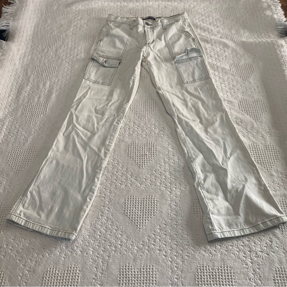 Y2K Vigoss White and Blue Pants (SEE MEASUREMENTS)